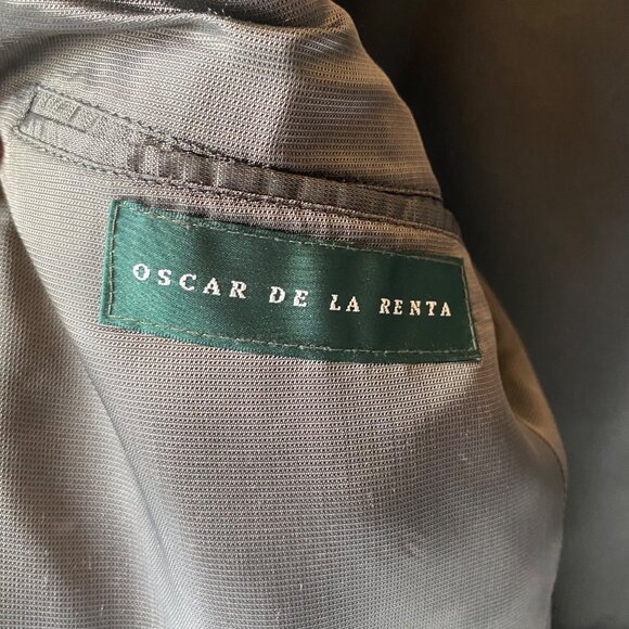 Oscar De La Renta Mens Navy Cashmere Blend Blazer Jacket 2 Buttons Size 42L - Picture 3 of 7